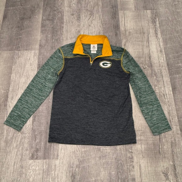 Like New! Boys Green Bay Packers Long Sleeve 1/4 Zip Sweatshirt Size Large 10/12 - Picture 1 of 4